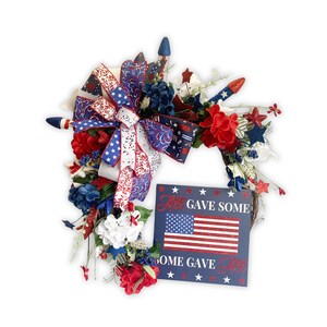Patriotic Wreath for Front Door, Americana wreath for summer holidays, 4th of July Door Decor, Independence Day Wreath, Fireworks Wreath