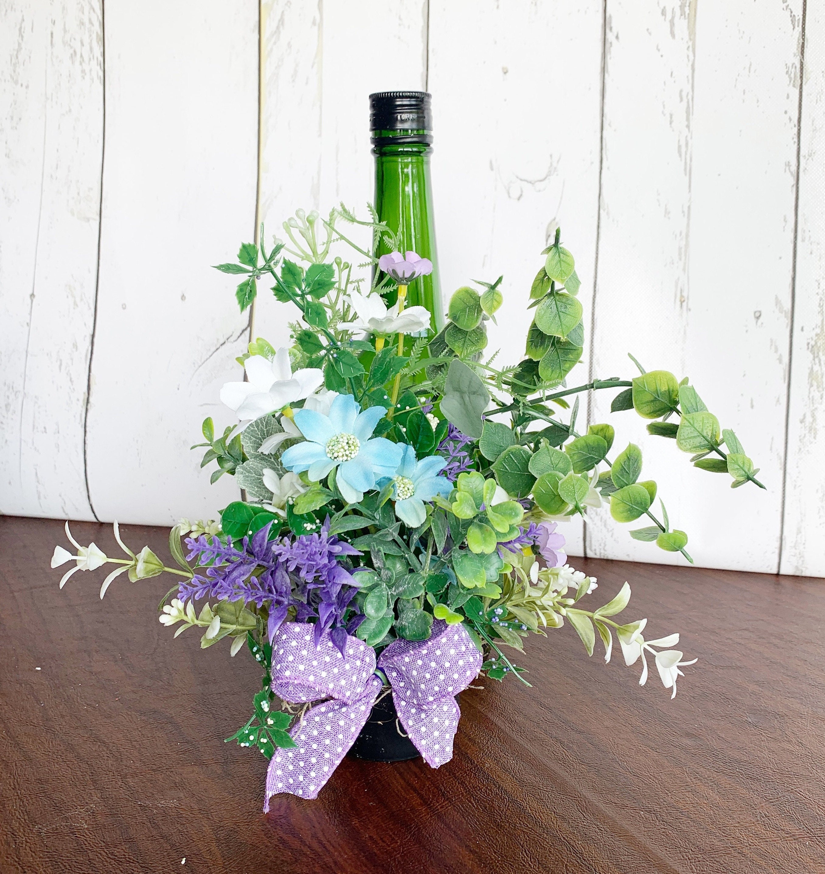 Wine Bottle Floral Centerpiece