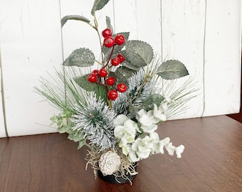Christmas Bottle Bouquet: Silk Flower Wine Bottle Attachment