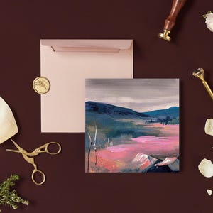 10 gevouwen kunstkaarten met enveloppen Moederdag, Kerstmis, groeten, sneeuw, Scandinavië, Noorwegen, winter, bergen, noords paaslandschap