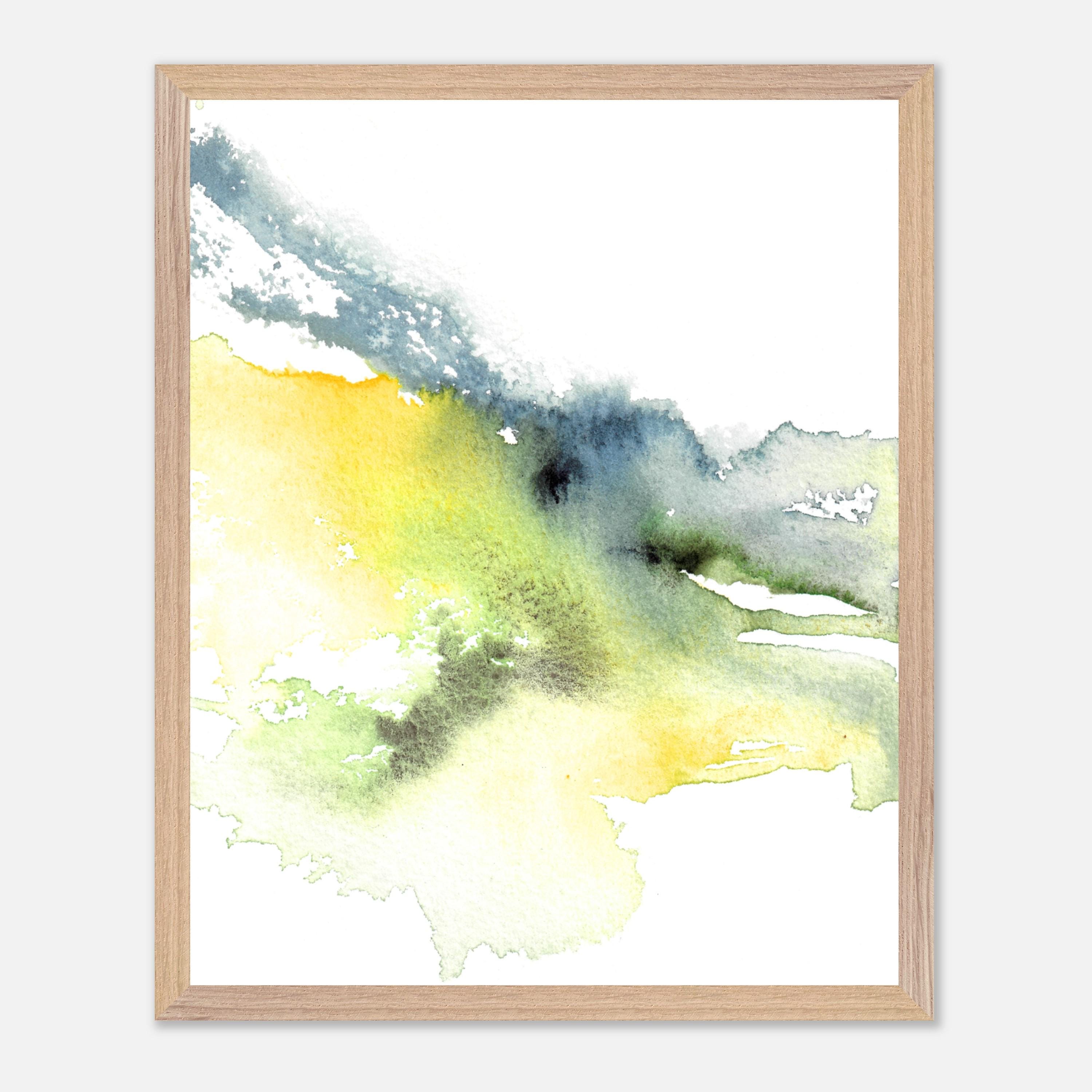 Art Print- Unframed, Through the seasons - Spring 01, abstract watercolour, contemporary painting, abstract landscape, Norway,