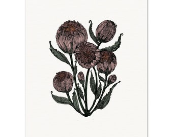 Archival Print- Bouquet, Dried Flowers, colorized art prints.