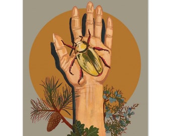 Archival Matte Print - Hand and Beetle, Art Print, Museum Quality Prints