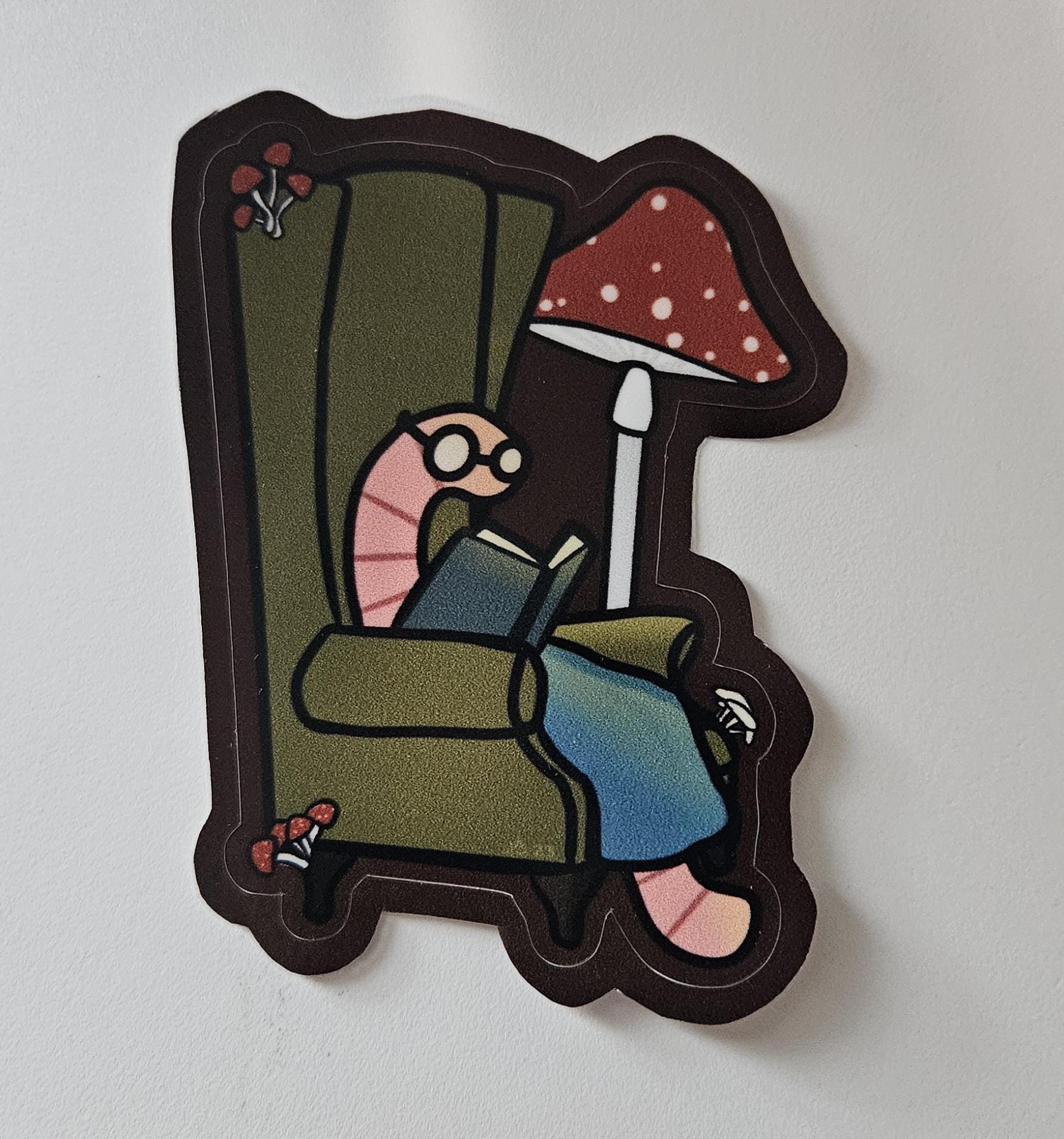 Bookworm Vinyl Sticker Decal - Etsy