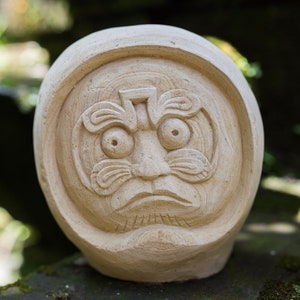 Daruma Statue, Daruma Stone, Natural Stone, Daruma Antique, Japanese Doll, Japanese Daruma, Home Decor, Garden Decor, Patio Decor