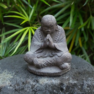 Buddhist Monk Sculpture 7 inch / 17 cm , buddha sculpture, Meditating Buddha Statue Figurine Sitting Sculpture, Birthday Gift, Gift For Mom