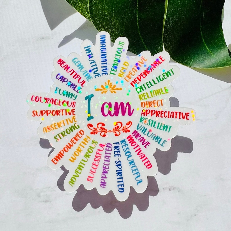🎁 Buy 2 FREE SHIPPING🎁You Are Holographic Vinyl Colorful Sticker, Affirmation Sticker, Mental Health Decal, You Are Enough, Best Friend Gift, Stocking Gift, W-313
