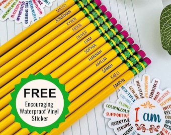 Back to School Personalized Pencil Set, Custom Engraved Name Pencil Ticonderoga, Pencils for Kids, Custom School Supplies, YELLOW Pencils