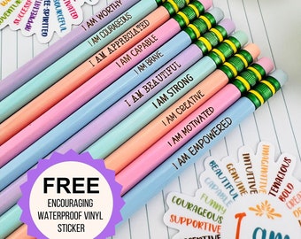 Personalized Pencil Set, Custom Engraved Name Pencil Ticonderoga, Encouraging Gift, Custom School Supplies, Back to School, Stocking Stuffer