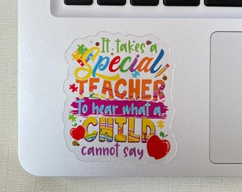 Pegatina para maestros de educación especial, calcomanía CLEAR de concientización sobre el autismo, asuntos de inclusión, calcomanía de arco iris de autismo, pegatina de autismo Be Kind