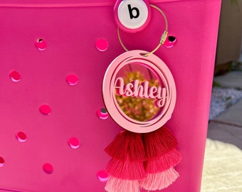 Bogg Bag Tag Keychain Personalized Acrylic Charm, Custom Beach Bag Accessories, Cute Beach Bag Tags, Acrylic Name Keychain, Diaper Bag Tags