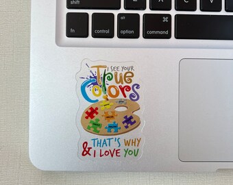 Autism Awareness CLEAR Sticker, Special Education Teacher Sticker, Inclusion Matters, I See Your True Colors, Be Kind Autism Sticker
