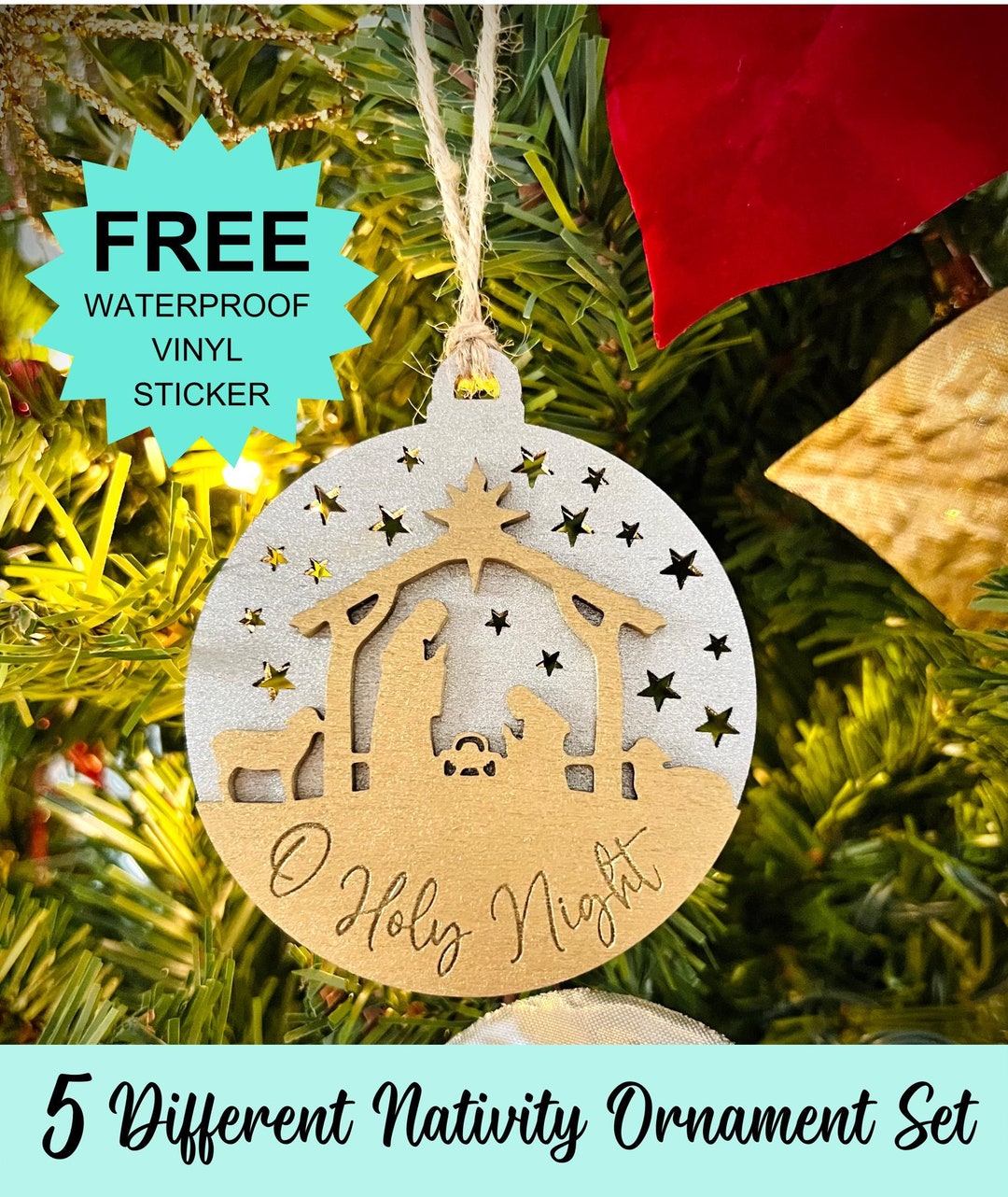 3D Engraved Handmade Nativity Christmas Ornament Set Religious 3d-engraved-handmade-nativity-christmas-ornament-set-religious