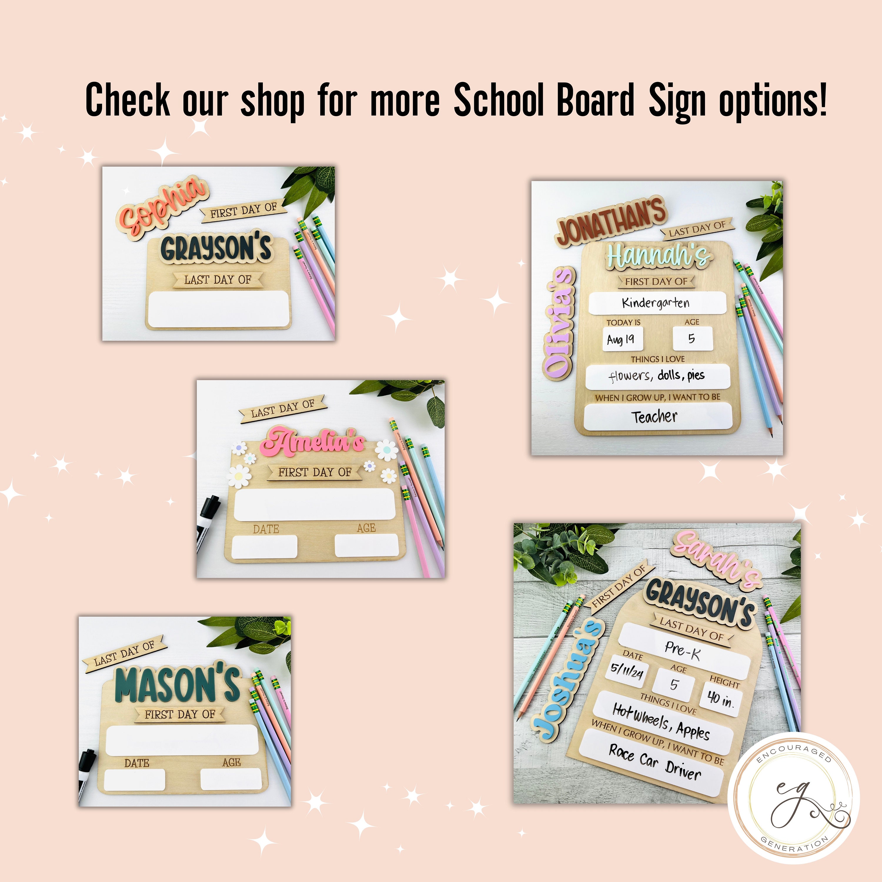 First Day of School Sign, Personalized Back to School Sign, Homeschool, Custom Reusable School Sign, Back to School Photo Prop, Last Day of