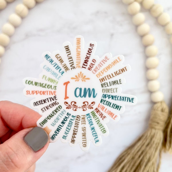 I Am Sticker, You Are Vinyl Sticker, Affirmation Sticker, Mental Health Decal, You Are Enough, Best Friend Gift, Boho Laptop Sticker, W-90
