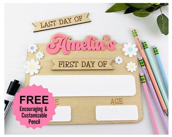First Day of Preschool Sign Back to School Sign Board, School Photo Prop, Last Day of School Sign, Reusable School Sign, Homeschool Supplies