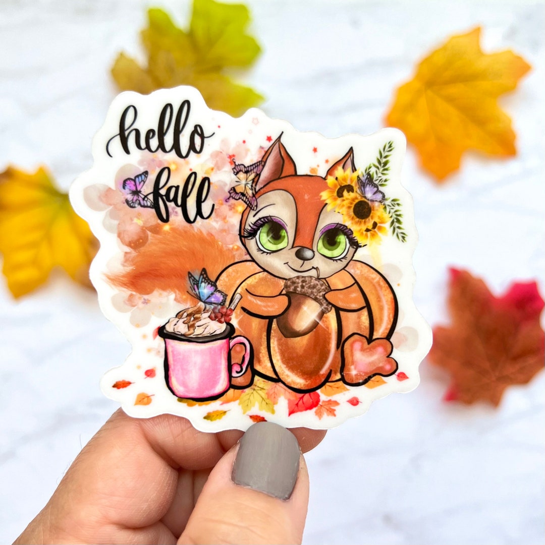 Hello Fall Favorites Sticker, Thanksgiving Laptop Sticker, Fall Pumpkin ...