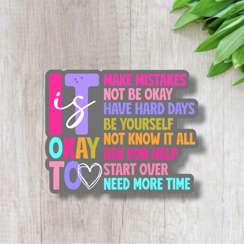 Mental Health Waterproof Sticker | Positive Affirmation Vinyl Decal ...