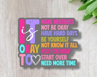 Mental Health Waterproof Sticker | Positive Affirmation Vinyl Decal | Self Care, Healing, Anxiety Support Sticker | Inspirational Gift WC376