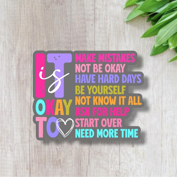 Mental Health Waterproof Sticker | Positive Affirmation Vinyl Decal | Self Care, Healing, Anxiety Support Sticker | Inspirational Gift WC376