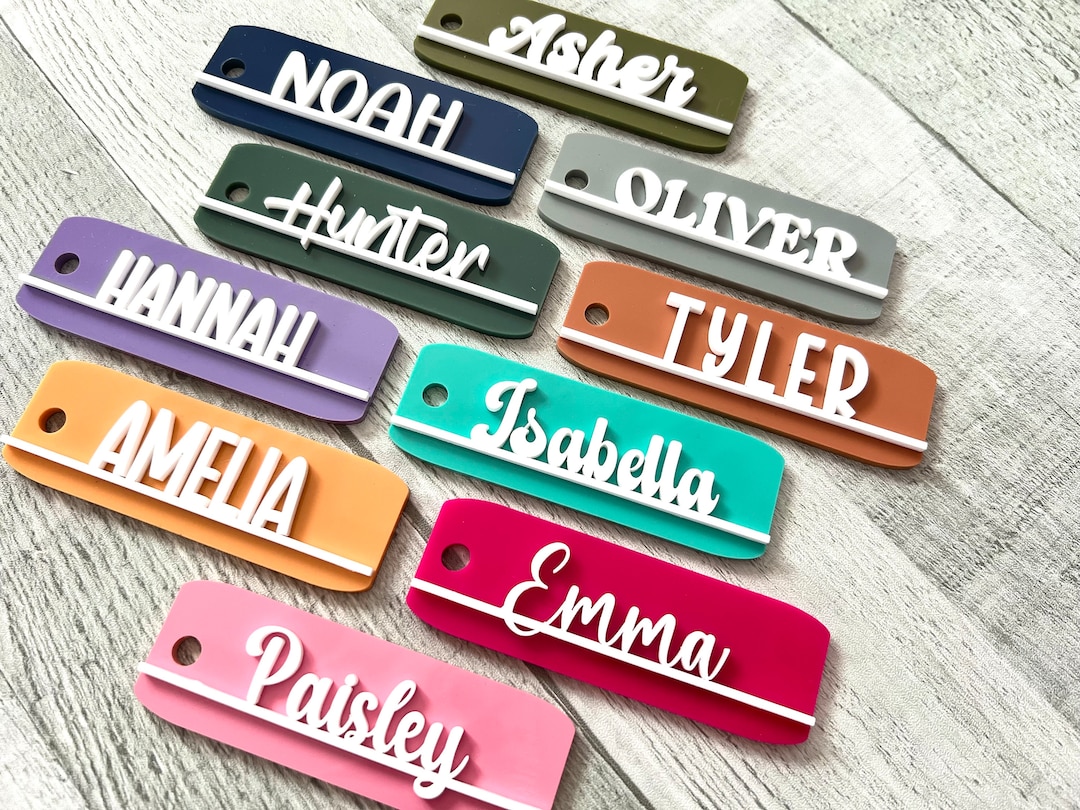 Custom Backpack Acrylic Name Tag Keychain, Personalized Bag Charm, Back ...