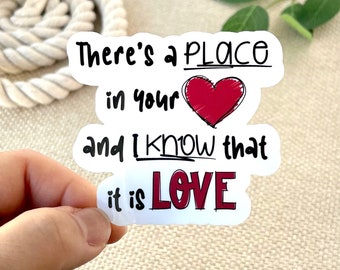 Michael Jackson Sticker, There’s A Place In Your Heart Vinyl Sticker, Laptop Sticker, Hydroflask Sticker, Best Friend Gift, Desk Label