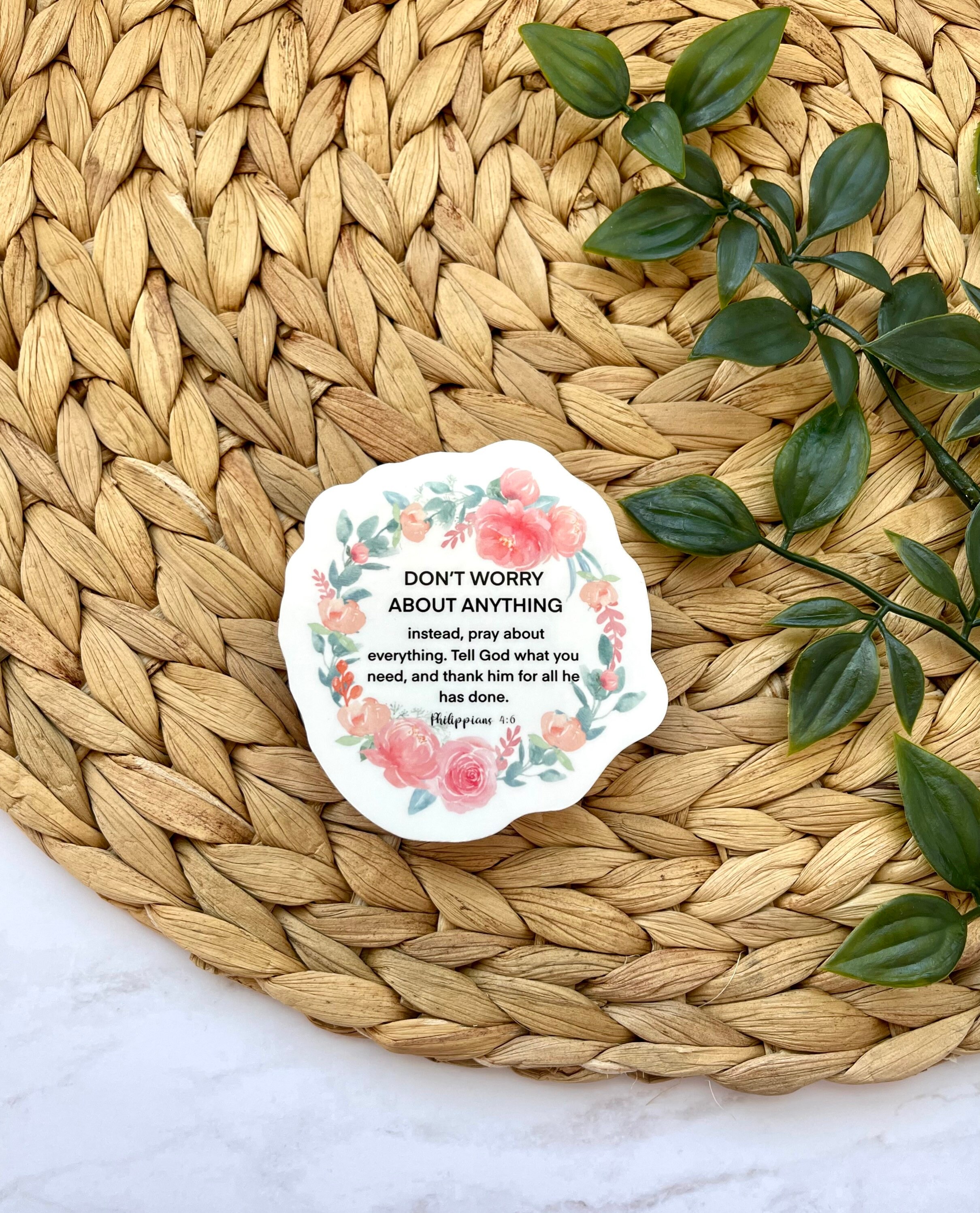 Don’t Worry About Anything Sticker, Faith Sticker, Philippians 4:6 ...