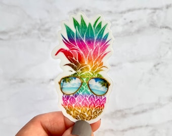 Pegatina de piña, Pegatina de planta tropical, Pegatina para niños, Pegatina para computadora portátil, Pegatina de waterBottle, Pegatina estética, Regalo de mejor amigo