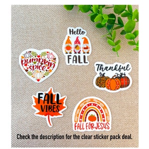 Fall For Jesus Clear Sticker, Fall Clear Vinyl Stickers, Fall Favorites, Waterproof Sticker, Laptop Sticker, Die Cut Stickers, Car Decal