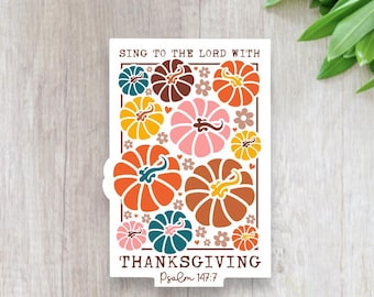 Fall Autumn Seasonal Thanksgiving Aesthetic Waterproof Vinyl Bundle Sticker, Journal Planner Laptop Waterbottle Sticker, Christian Sticker