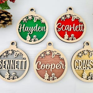 Custom Christmas Ornament, Personalized Name Wooden Bauble Ornament, 3D Custom Christmas Family Gift Ornament, Custom Family Keepsake 2025