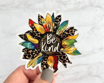 Be Kind Sunflower Vinyl Sticker, Affirmation Sticker, Mental Health Decal, You Are Enough, Best Friend Gift, Laptop Label, Aesthetic Sticker