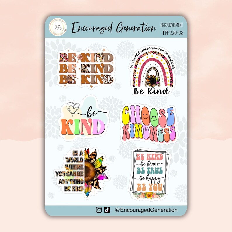 Boho Rainbow Sticker Sheet, Affirmation Sticker, Mental Health Sticker ...