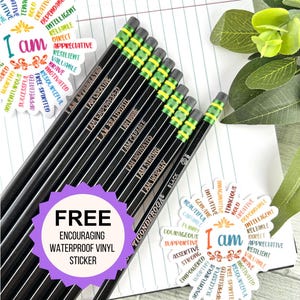 Personalized Pencil Set, Custom Engraved BLACK Pencil Ticonderoga, Encouraging Gift, Custom School Supplies, Back to School Stocking Stuffer