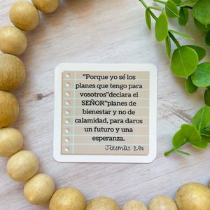 Spanish Bible Verse Vinyl Sticker, Jeremiah 29 11, Jeremías 29 11, Porque Yo Sé Los Planes, Spanish Bible Quote, Christian Sticker