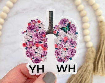 YAHWEH, YHWH Tetragrammaton Sticker, The Sound Of Our Breathing, Floral Lungs Sticker, Bible Verse Stickers, Christian Stickers, Faith Decal