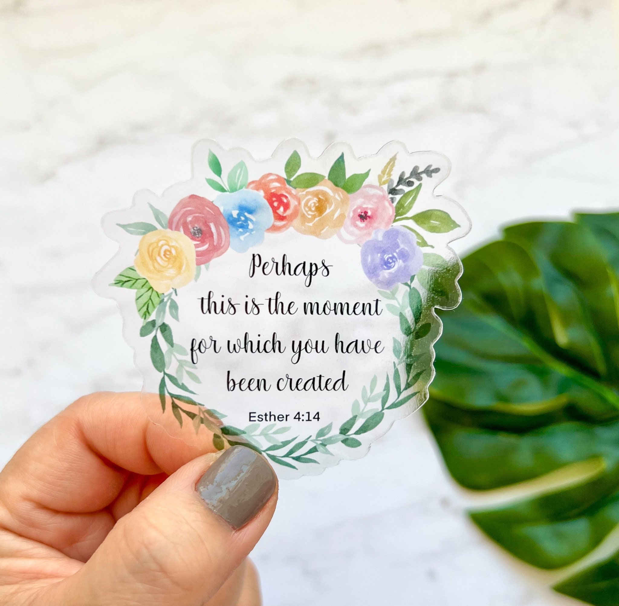 Fall Sticker, Christian Stickers, Perhaps You Were Created for Such A Time  Like This, Bible Verse Sticker, Church Label,inspirational Saying 