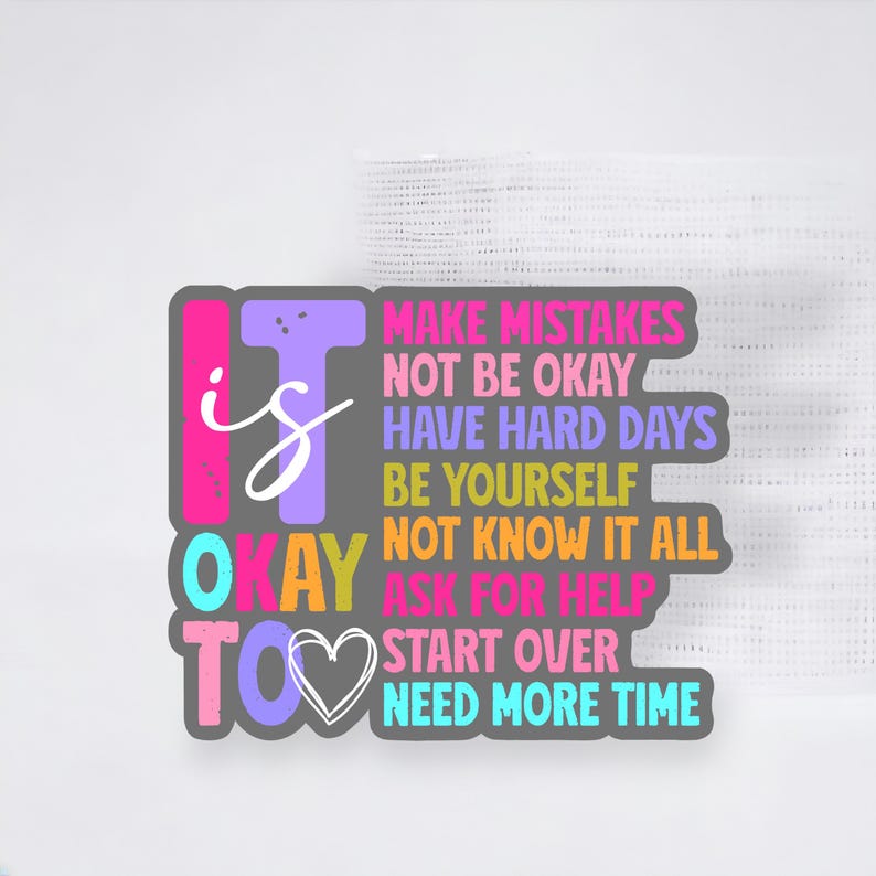 Mental Health Waterproof Sticker | Positive Affirmation Vinyl Decal ...