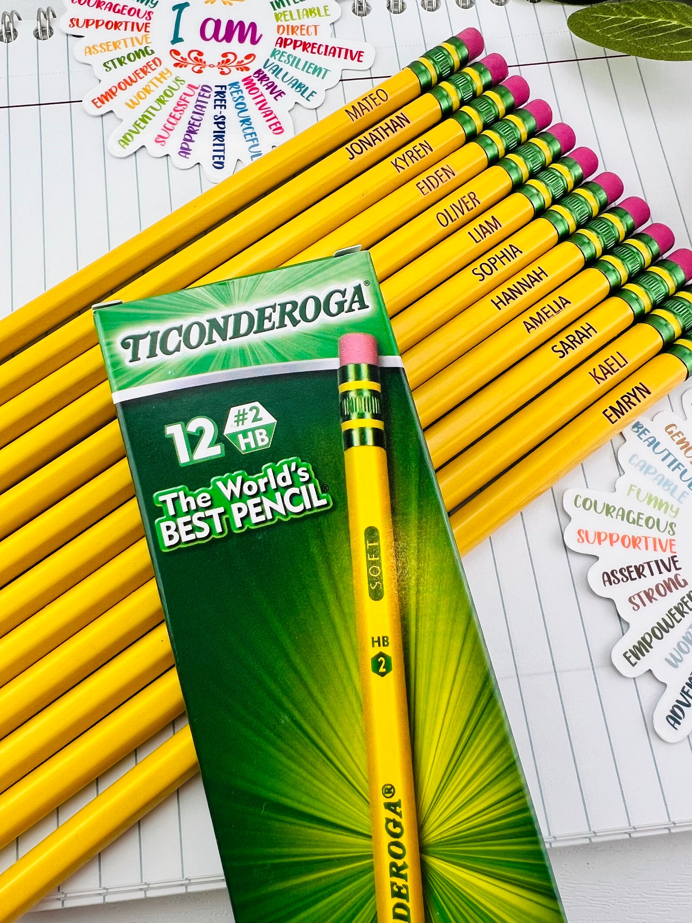 Back to School Personalized Pencil Set, Custom Engraved Name Pencil ...