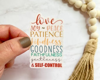 Love Joy Peace Sticker, The Fruit Of The Spirit Sticker, Christian Bible Vinyl Sticker, Galatians 5:22-23, Faith Sticker, Laptop Sticker