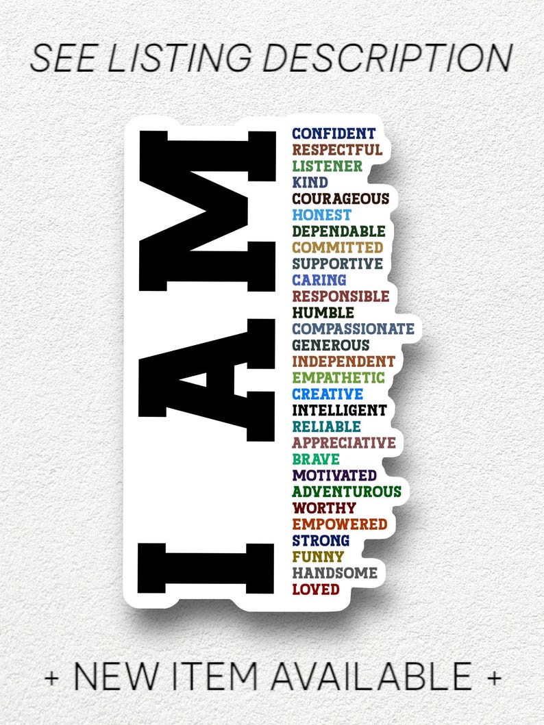 Mental health sticker, I am sticker, God says I am sticker, Mental Health Sticker,
Positive Inspirational Motivational Sticker, Affirmation Sticker, Thanksgiving Fall Autumn Seasonal Aesthetic Sticker, Journal Planner Laptop Sticker, Stocking Stuffer