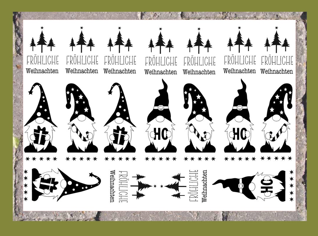Papier Transfert Pour Décorer Bougies - Lot De 6 Feuilles A5 (15x21 Cm) - Motifs De Noël - Plus De 180 Autocollants