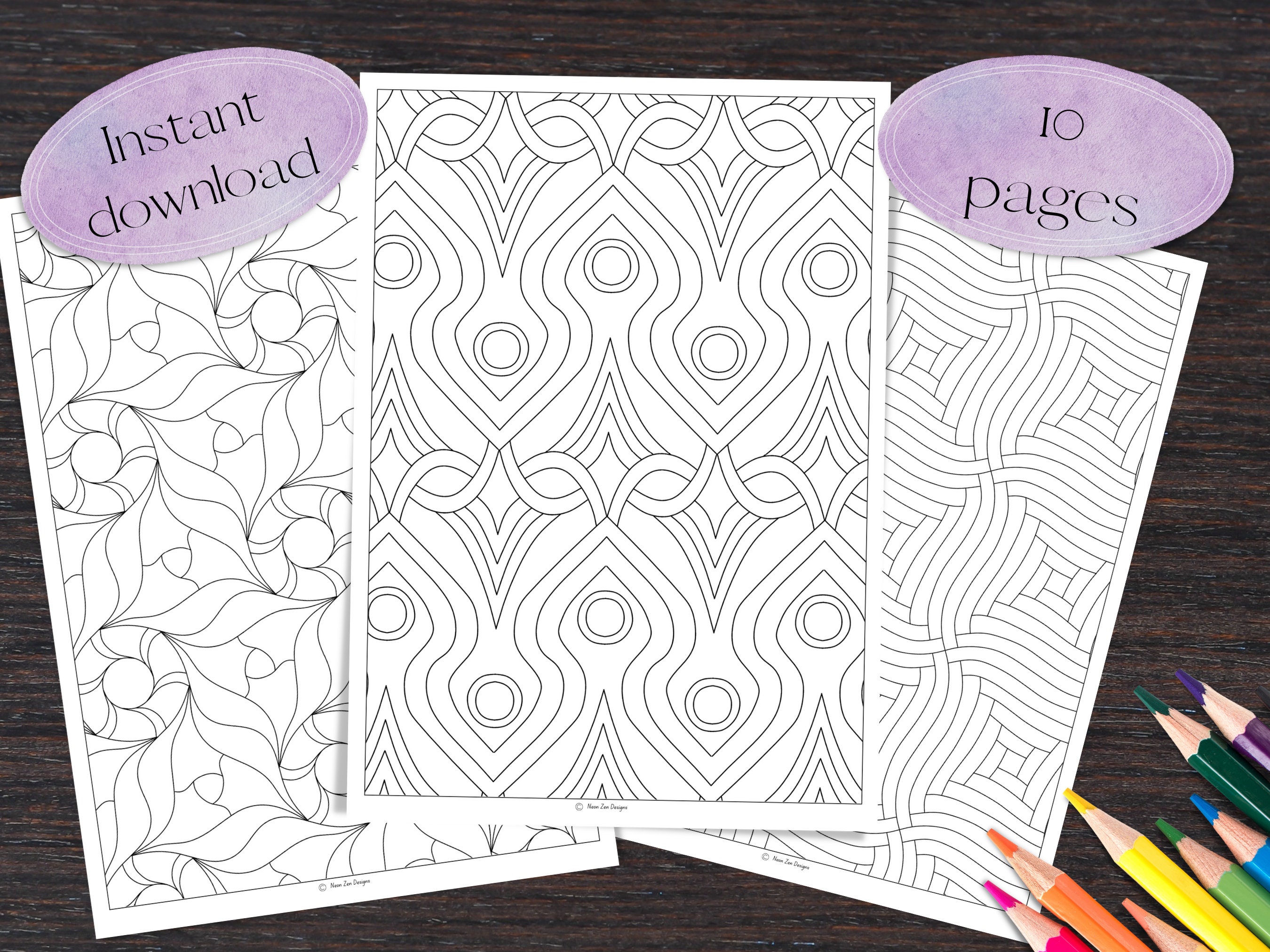 100 Abstract/Geometry/Line Tracing Pages - Adult Coloring/Tracing Pages -  Stress Relieve - Art therapy