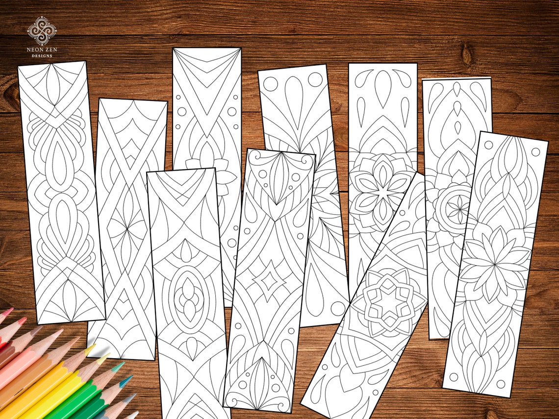 PRINTABLE Colouring Bookmarks Bundle of 20 Printable Bookmark - Etsy