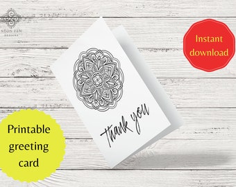 PRINTABLE Thank You Card, DIY Greeting Card, Print at Home Thank You Card, Minimalist thank you card, DIY Wedding Thank You Cards