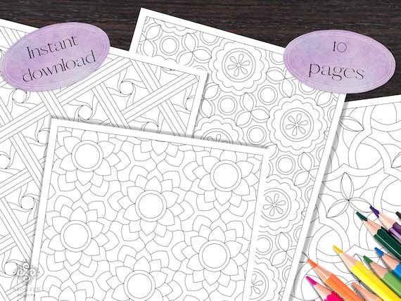 PRINTABLE Zen Colouring Pages Geometric Abstract Colouring - Etsy