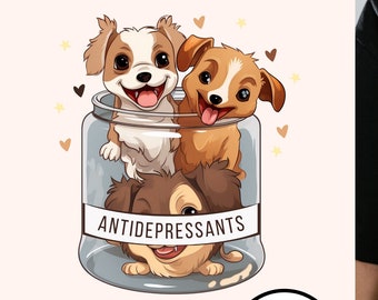 Antidepressivi per cani PNG: Grafica per mamma di cane, Salute mentale (download digitale)