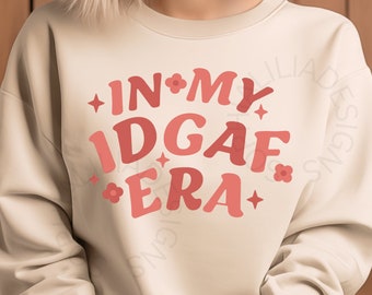 IDGAF tijdperk retro-ontwerp: grappige vloekende Svg Png (digitale download)