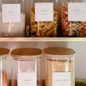 Pantry jar labels templates, minimalist kitchen organisation, various size editable and printable templates, instant digitial download