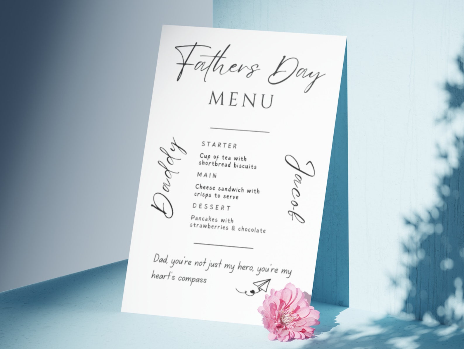 Custom Father's Day Menu Template: Editable Canva Design (digital ...
